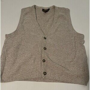 VTG Eddie Bauer Oversized Sweater Vest Men's M (large/xl) Chunky Knit Oatmeal